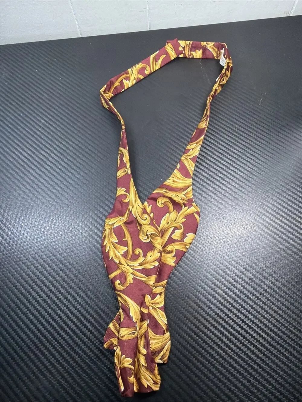 Carrot & Gibbs Handmade Pure Silk Purple Brown Adjustable Bow Tie USA